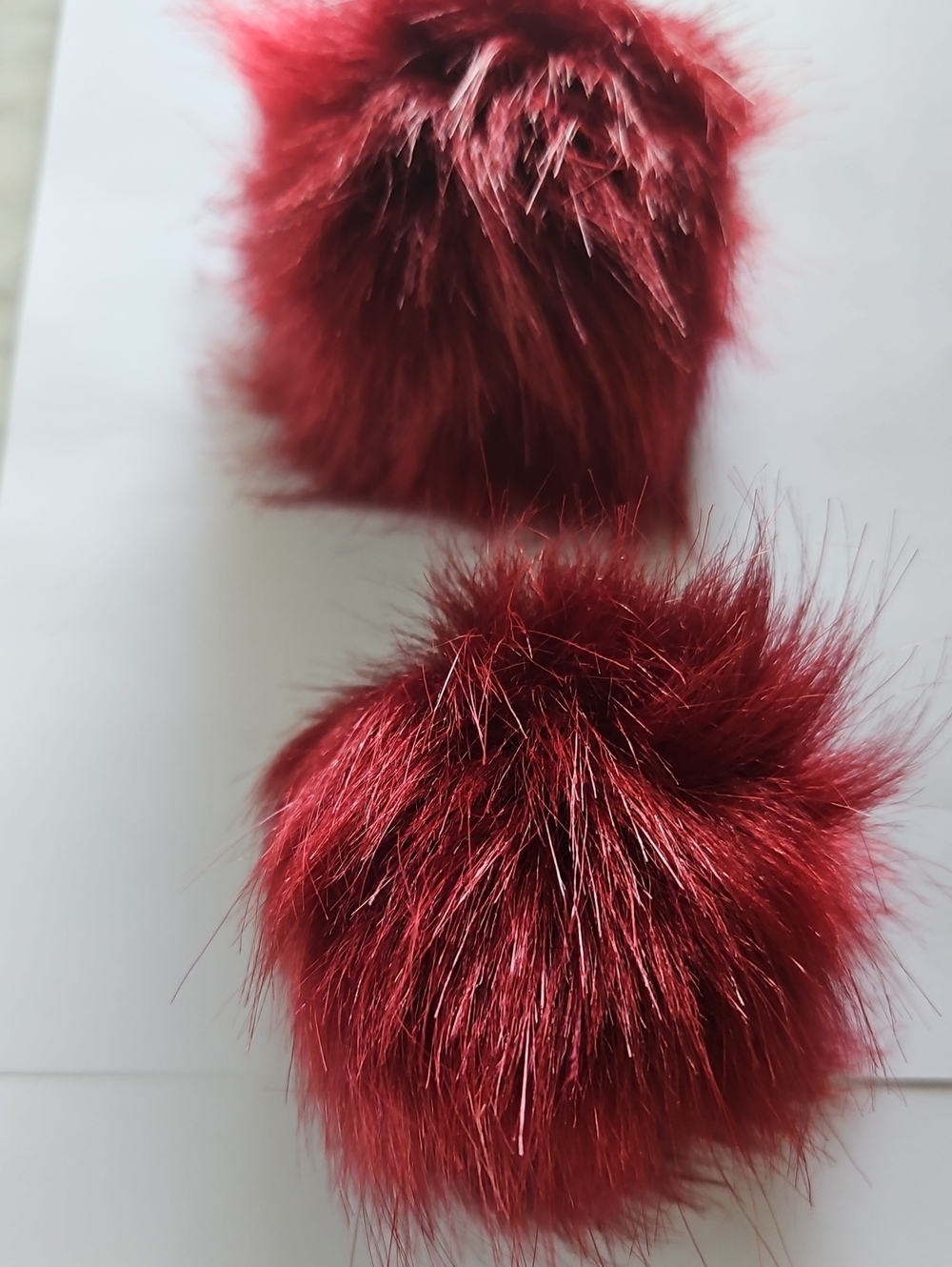 Faux Fur Pom Poms Merlot and Black (Set of 4) NWT - Picture 3 of 15